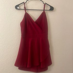 Red Romper with adjustable straps size medium